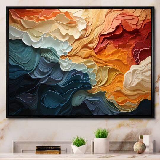 Designart "Biomorphism Organic Forms V" Modern Framed Wall Art Living Room